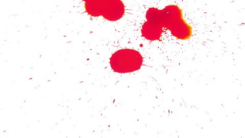 Red Blood Ink Spread on White Background