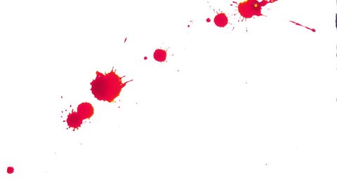 Red Blood Ink Spread on White Background