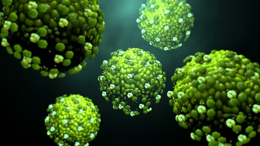 Influenza Virus or Virus in motion with Alpha Mask Royalty-Free Stock Footage #1016109370