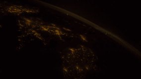 Planet Earth seen from the International Space Station with Aurora Borealis over the earth from Ireland to Egypt, Time Lapse 4K. Images courtesy of NASA Johnson Space Center. Prores 4K.