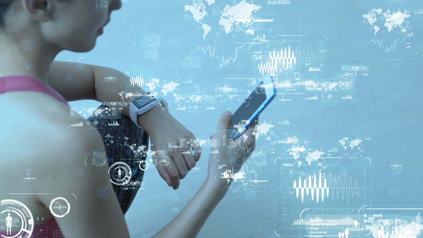 Wearable computing concept. Health care. Royalty-Free Stock Footage #1016112301