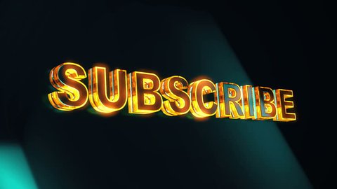 SUBSCRIBE Text Animation for Social Media, 3D Text, Subscribe Button. HD Video, Teal Orange 