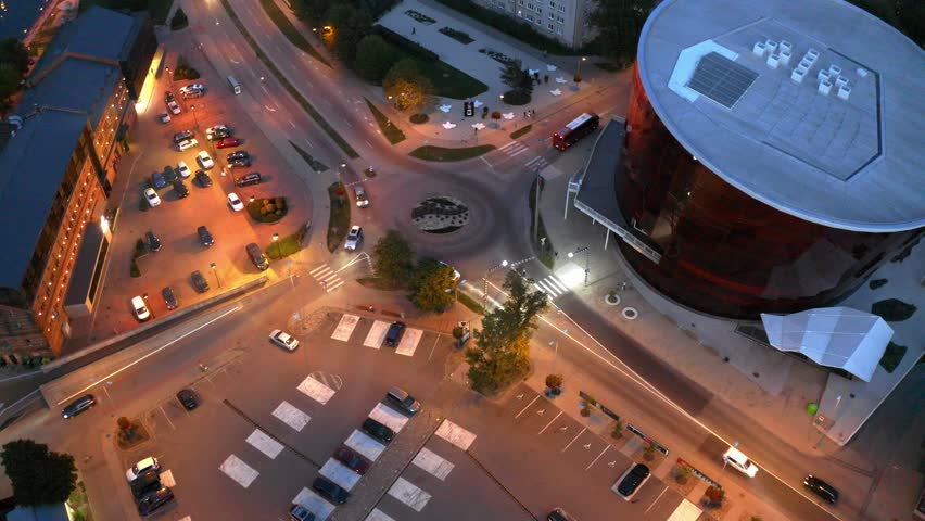 Evening in Liepaja, city, Latvia.