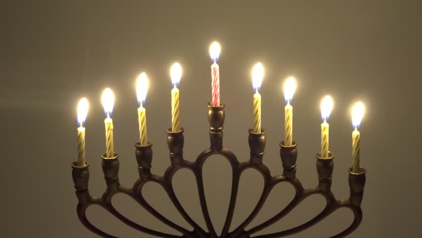 Juwish Hanukkiya in motion - judaica simbol for Hanukkah
