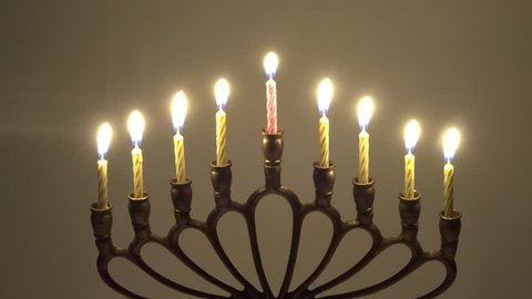 Juwish Hanukkiya in motion - judaica simbol for Hanukkah