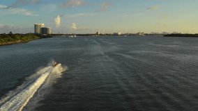 Miami jet skis and water aerial footage