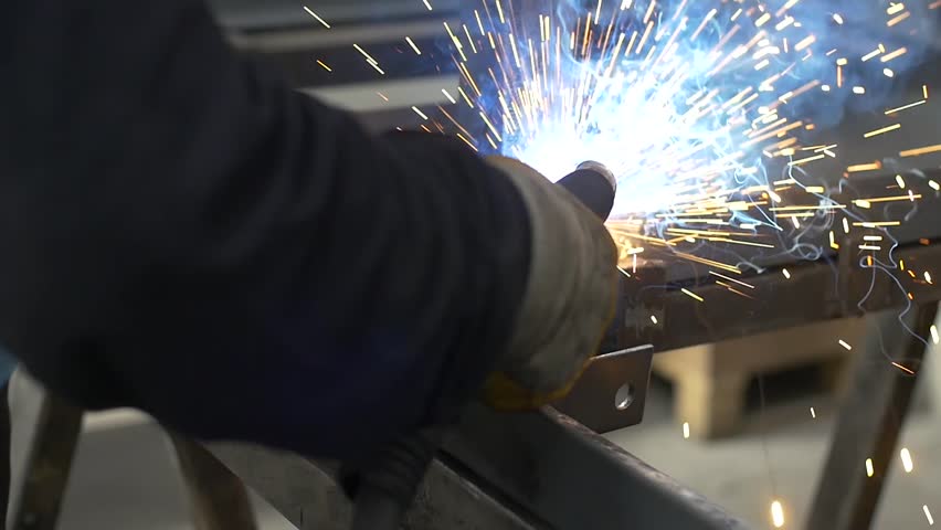 Welding worker industry metal lens flare factory | Shutterstock HD Video #1016147500