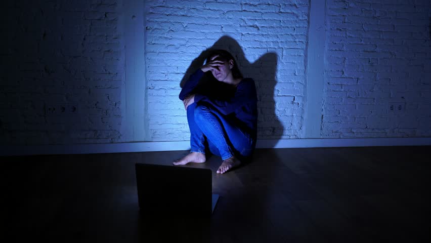 Woman suffering Internet cyber bullying | Shutterstock HD Video #1016148169