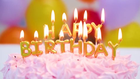 Cake With Burning Candles In Stock Footage Video 100 Royalty Free Shutterstock