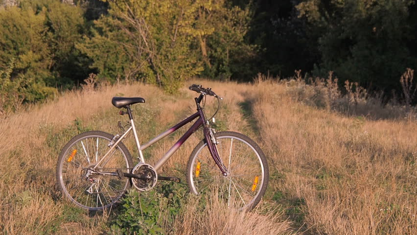 Bicycling in nature.