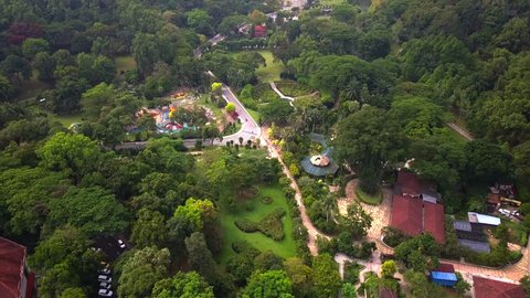 Aerial view of Lake Gardens, Kuala Lumpur, a public recreational park established in 1888 captured from a drone
