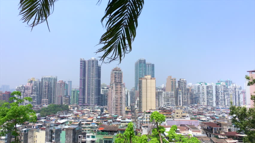 high angle city view of Macau from Monte Fort