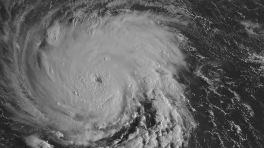 Hurricane Florence on radar and satellite screen 