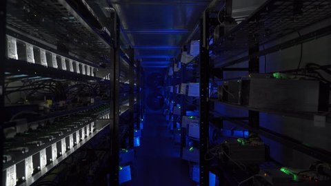 Computer for Bitcoin mining. Cryptocurrency computer with many peripheral slots