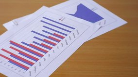 business data graph chart drop down footage clip