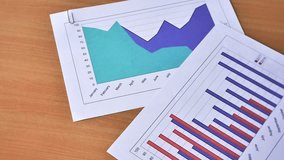 business data graph chart drop down footage clip