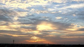 Dramatic atmosphere Time lapse footage video clip of beautiful sunset sky and clouds.
