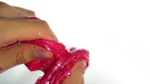 Playing with Oddly Satisfying Bubble Gum-Type Slime for Pure Fun and Stress Relief