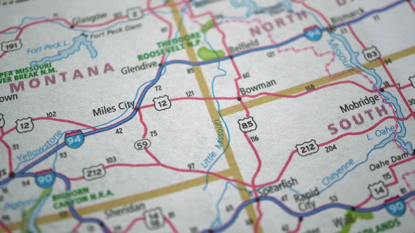 Denver on USA Road Map