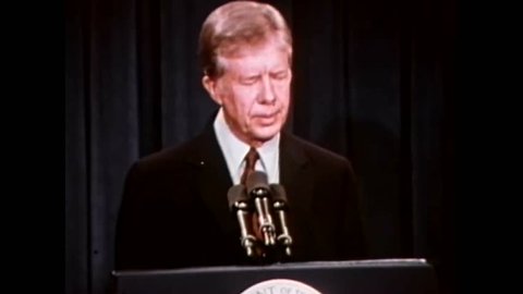 CIRCA 1979 - President Carter holds a press conference about the MX Missile (narrated in 1980).