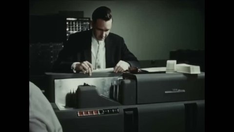 CIRCA 1959 - Data from the static test of an Avrocar is analyzed by IBM computers.