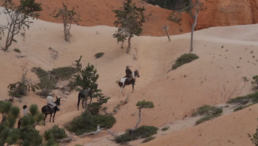Horse Riding In The Bryce Canyon, Utah, United States - Native Material, straight out of the cam, watch also for a graded and stabilized version.
