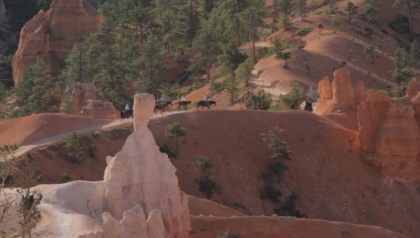 Horse Riding In The Bryce Canyon, Utah, United States - Native Material, straight out of the cam, watch also for a graded and stabilized version.