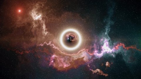 big Bang, the origin of the black hole, bright futuristic composition