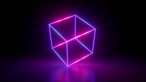 3d render, abstract geometric background, fluorescent ultraviolet light, glowing neon lines rotating, blue red pink purple spectrum, spinning around cube, modern colorful illumination, 4k animation - Powered by Shutterstock - Get 15% off with code: PIKWIZARD15