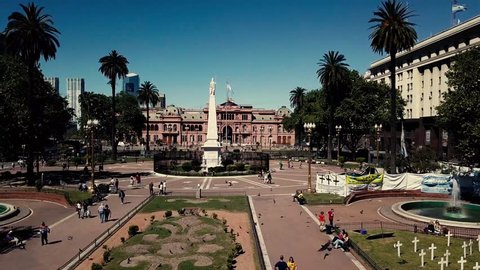 Casa Rosada Plaza de Mayo Federal District Buenos Aires Argentina 4k drone video 