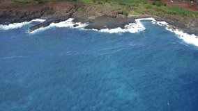 Spouting Horn Kauai Hawaii 4k drone video of waterspout on Lawai Road