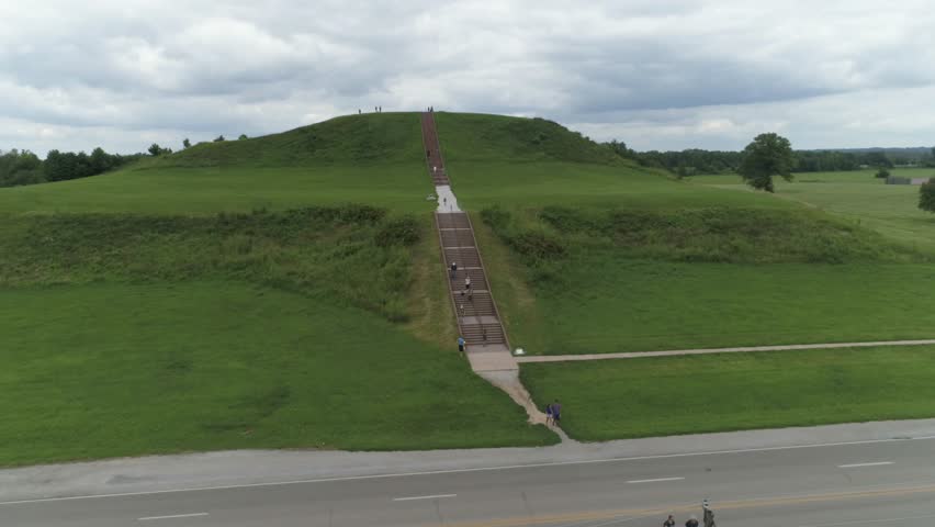This video is about an aerial view of the Historic Cahokia Mounds in Collinsville, Illinois. A pre Columbian Native American city directly across the Mississipi River from modern St. Louis, Missouri.