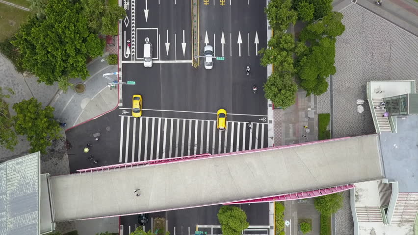 looking-down-on-tourists-walking-cars-stock-footage-video-100-royalty