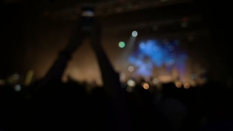 Concert Crowd Silhouettes, Slow Motion