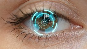 Brown eye girl with futuristic software interface. - Powered by Shutterstock - Get 15% off with code: PIKWIZARD15