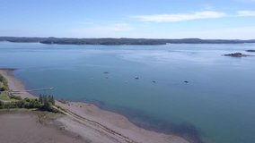coastal drone video of DownEast Maine 4k