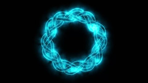 4k Haze Celtic Symbol Spinning Loop/
Animation of a celtic knot ornament burning, with haze effect and loopable background