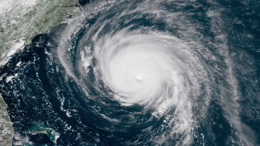 Hurricane Florence on weather radar and satellite screen