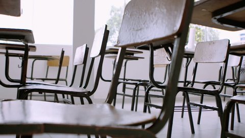 Wooden Chairs in School Classroom