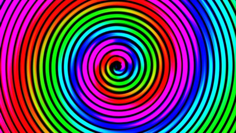 Bight colorful rainbow paint swirl spiral spinning with multiple colors rotating in a  CGI high definition multicolor background motion video clip
