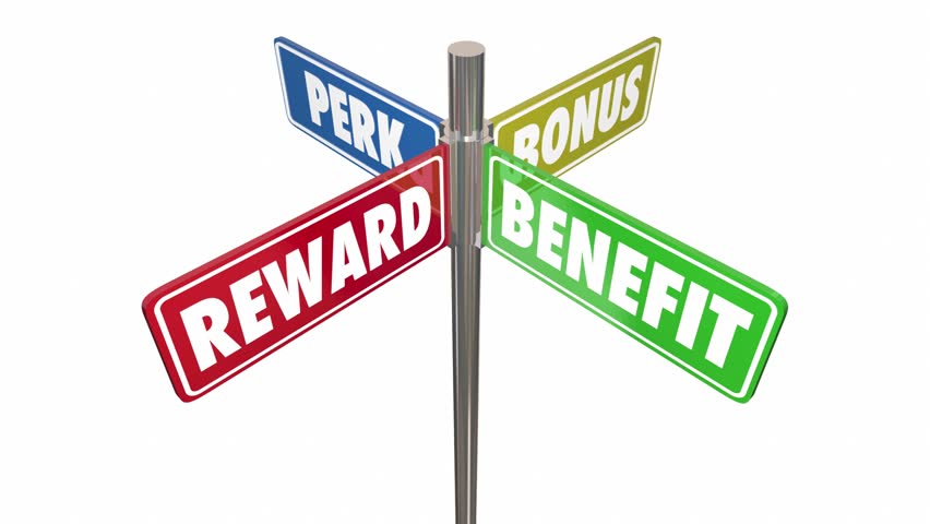 Reward Benefit Perk Bonus 4 Way Signs Seamless Looping 3d Animation Royalty-Free Stock Footage #1016347915