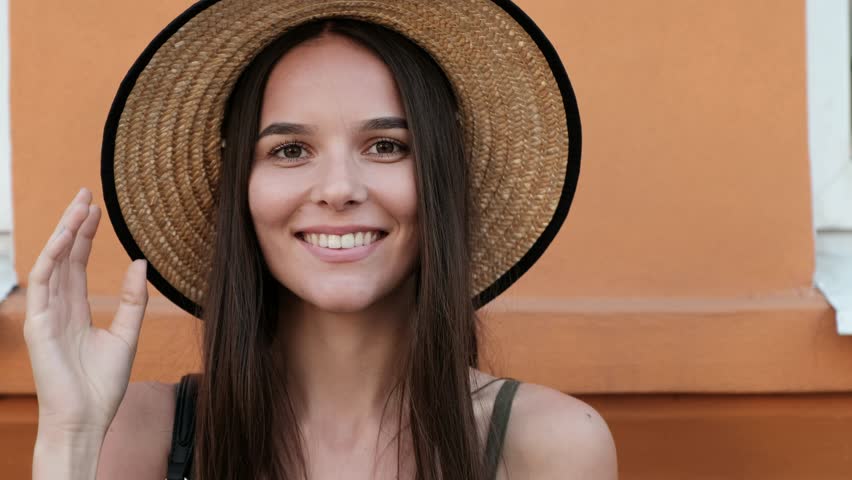 A close-up of young beautiful woman