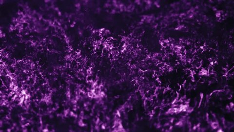 Real bubble entropy on black background - boiling water - abstract graphic title background - violet
