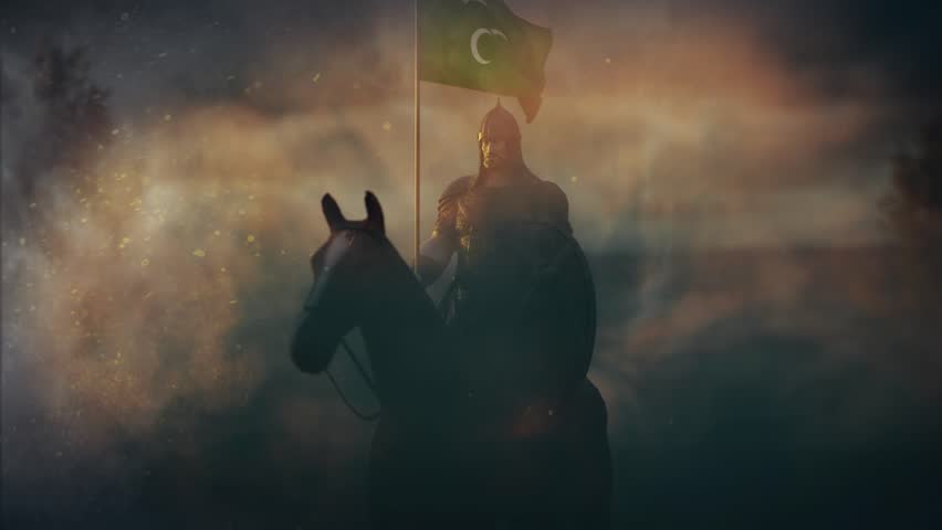 Ottoman military, knight, horse and soldier, 3d modeling, equestrian guard. Old times warrior.