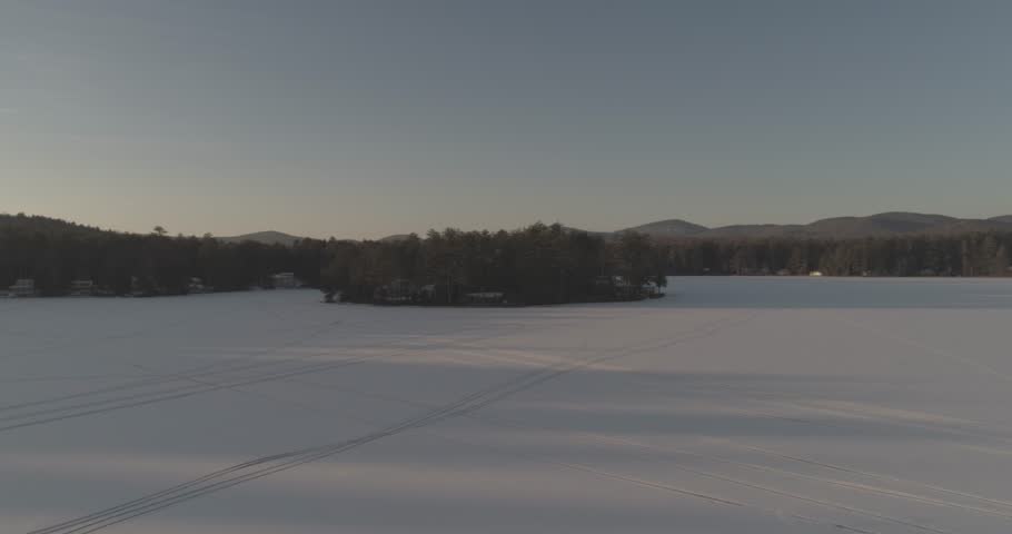 Aerial video of Crystal Lake in Gilmanton, NH