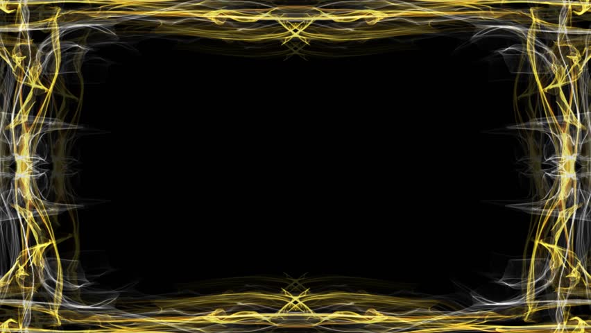 Elegant luxurious golden frame on black background. Animated frame for own headlines and titles or other message.