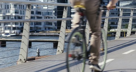 Bicycles on Bridge in Copenhagen, Denmark on a Beautiful Summer Day