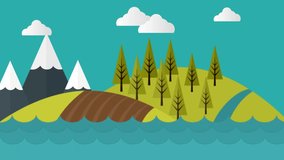 Mountain Water Scenery Video Motion Graphics Animation Background Loop HD