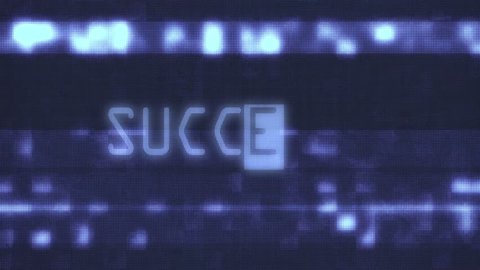 success words text typing writing on old glitch computer lcd led tube tv screen display background blinking animation New quality universal vintage motion dynamic animated retro colorful joyful video