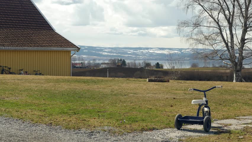 Shot of a lonely bike at Hamar, Norway, Mjøsa